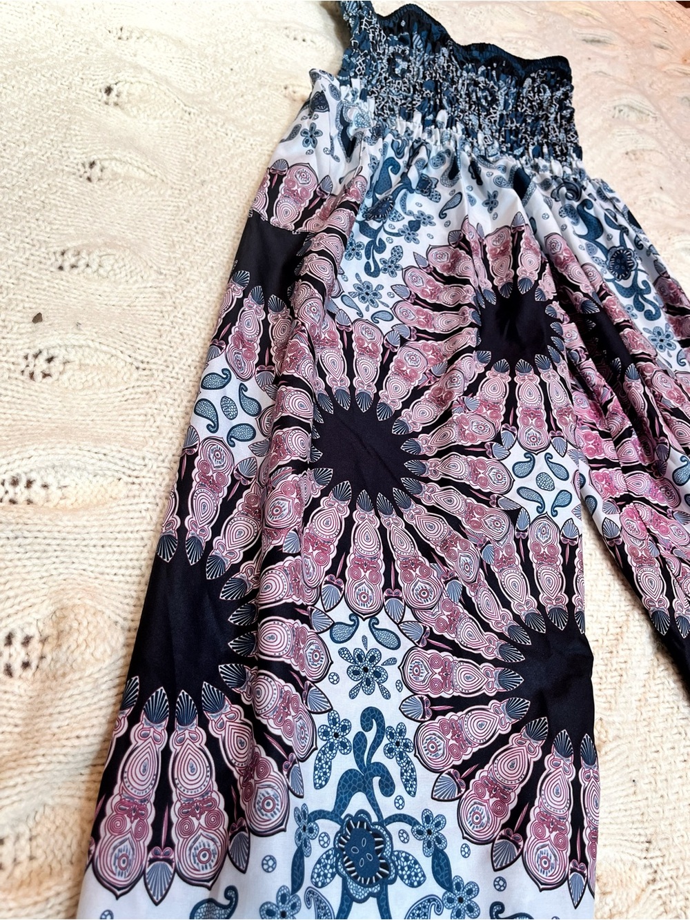 NWOT Lus Chic High Waist Boho Harem Pants, Floral, OS (Fits Like Medium)